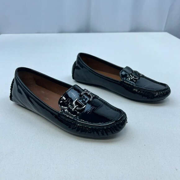 Donald J Pliner Women’s Viky Shiny Loafers Black Size 6.5 - Picture 2 of 10